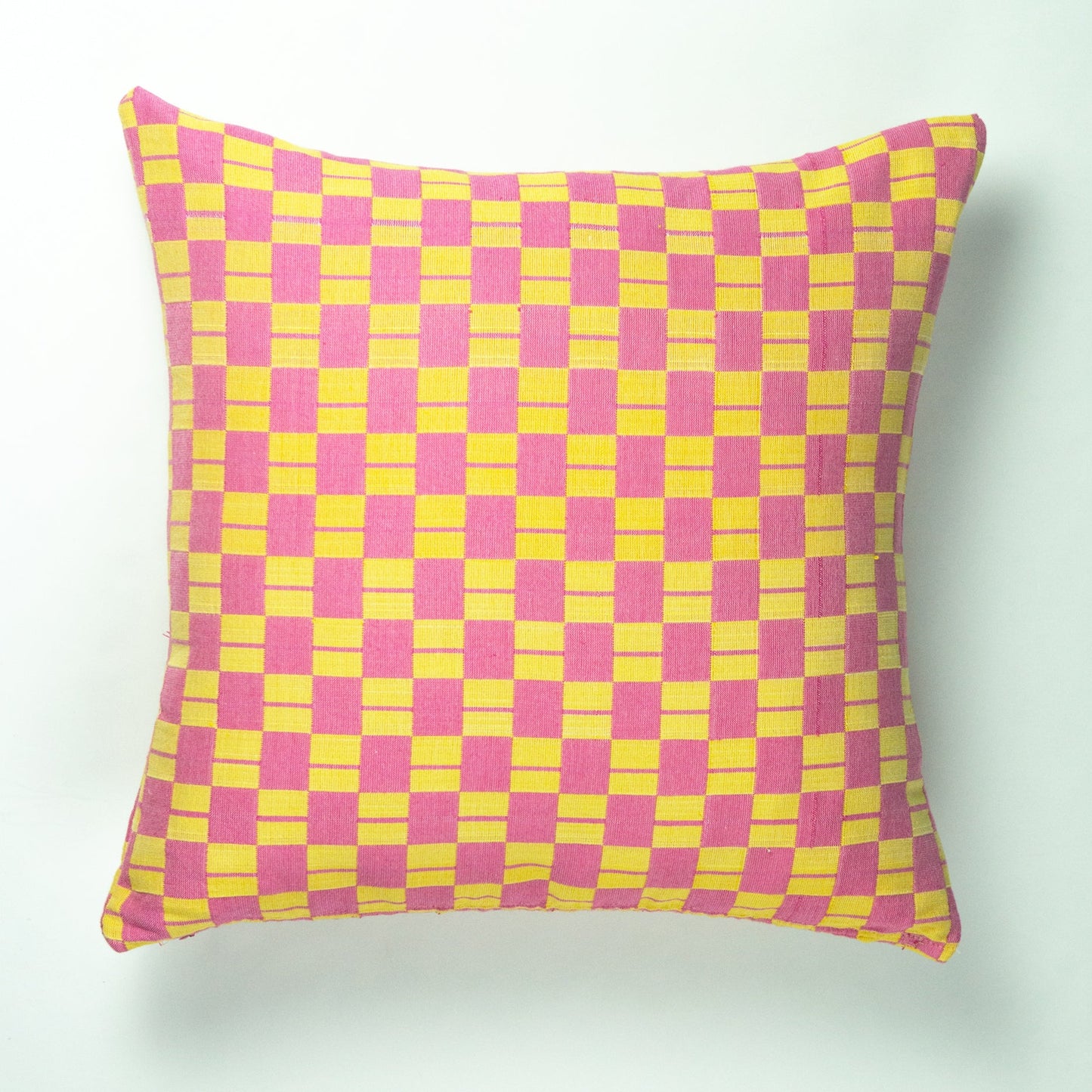 SUJANI PILLOW - YELLOW & PINK CHECKERED