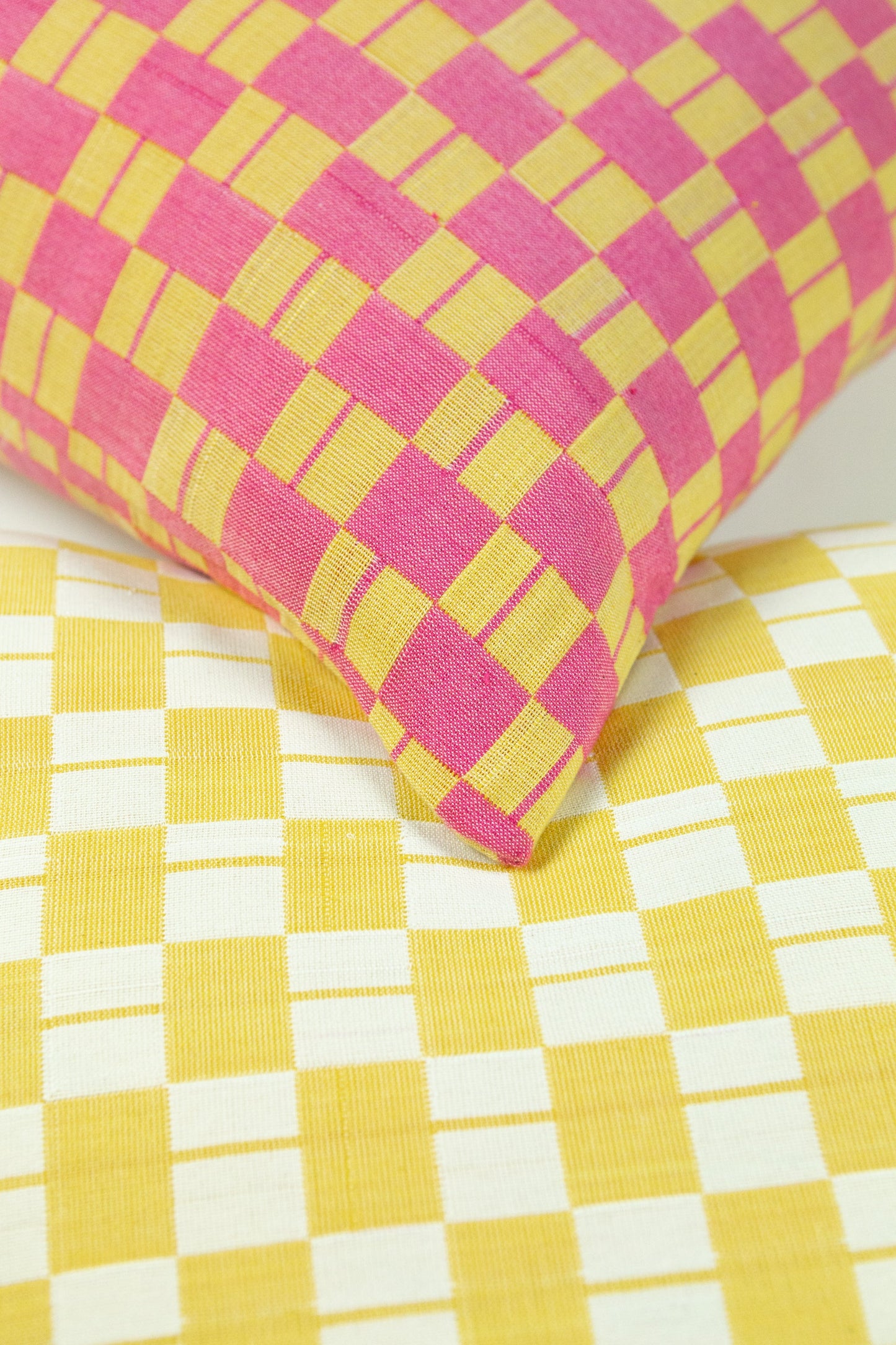 SUJANI PILLOW - YELLOW & PINK CHECKERED