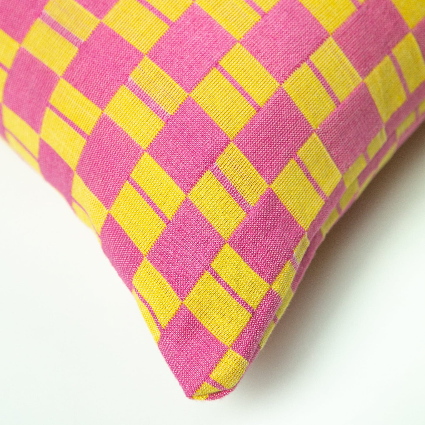 SUJANI PILLOW - YELLOW & PINK CHECKERED