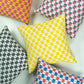 SUJANI PILLOW - SOFT BLUE GREY CHECKERED PILLOW