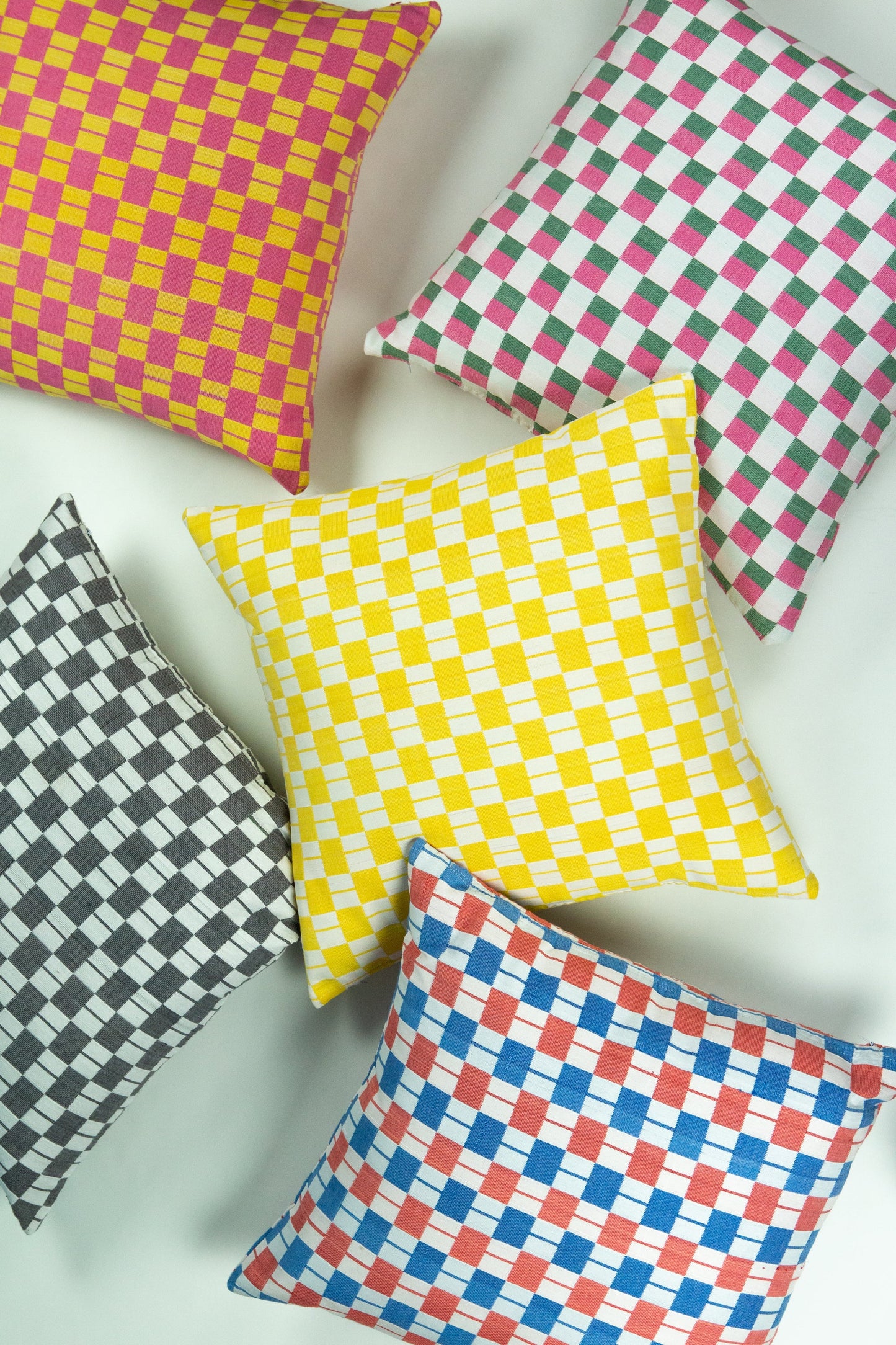 SUJANI PILLOW - BLACK & WHITE CHECKERED PILLOW