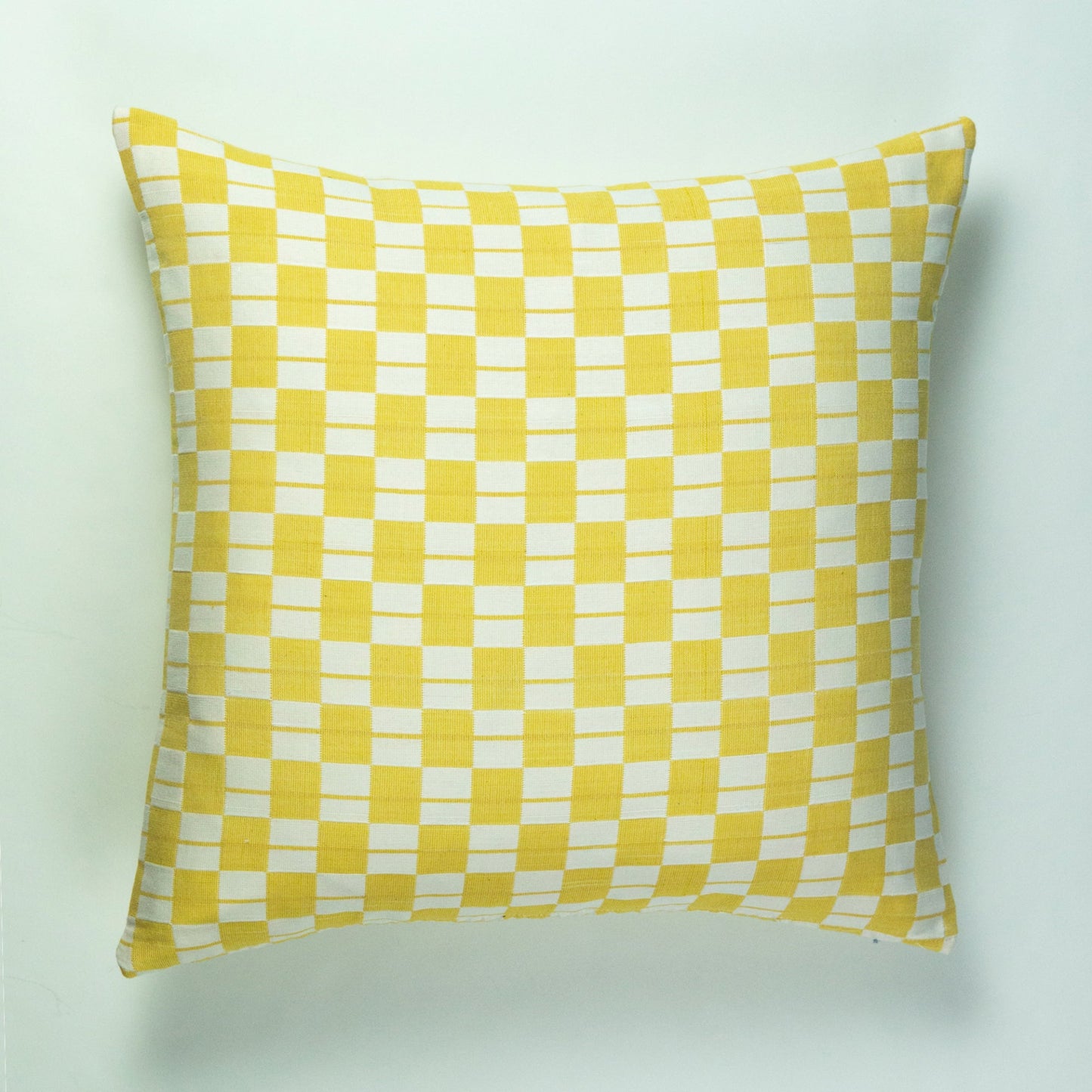 SUJANI PILLOW - YELLOW & WHITE CHECKERED