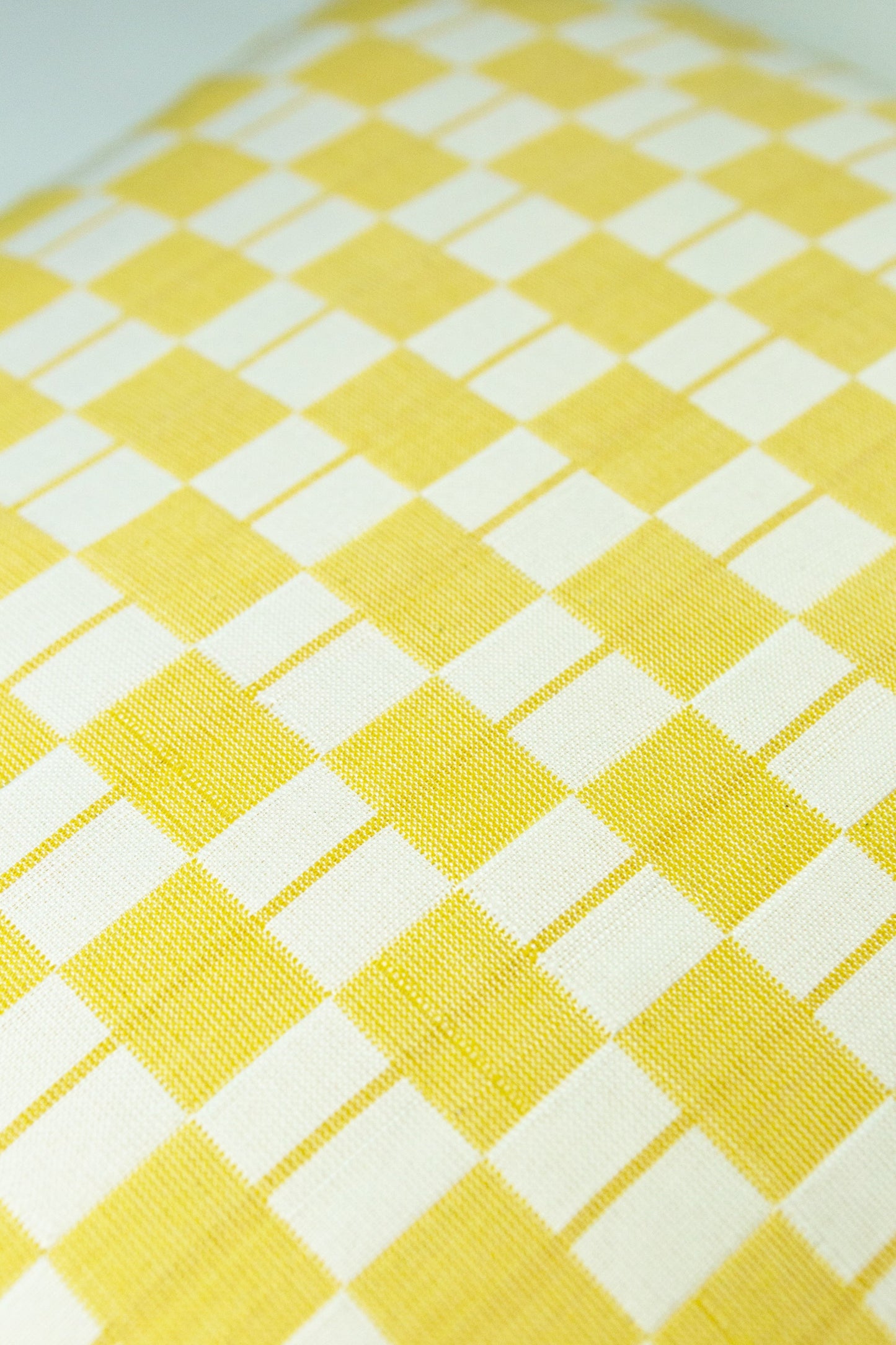SUJANI PILLOW - YELLOW & WHITE CHECKERED