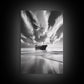 STORMY SKY SHIP, DRAMATIC SEASCAPE, BLACK WHITE PHOTOGRAPHY, OCEAN NAUTICAL DECOR, FRAMED CANVAS PRINT, COASTAL WALL ART, MOODY MINIMALIST