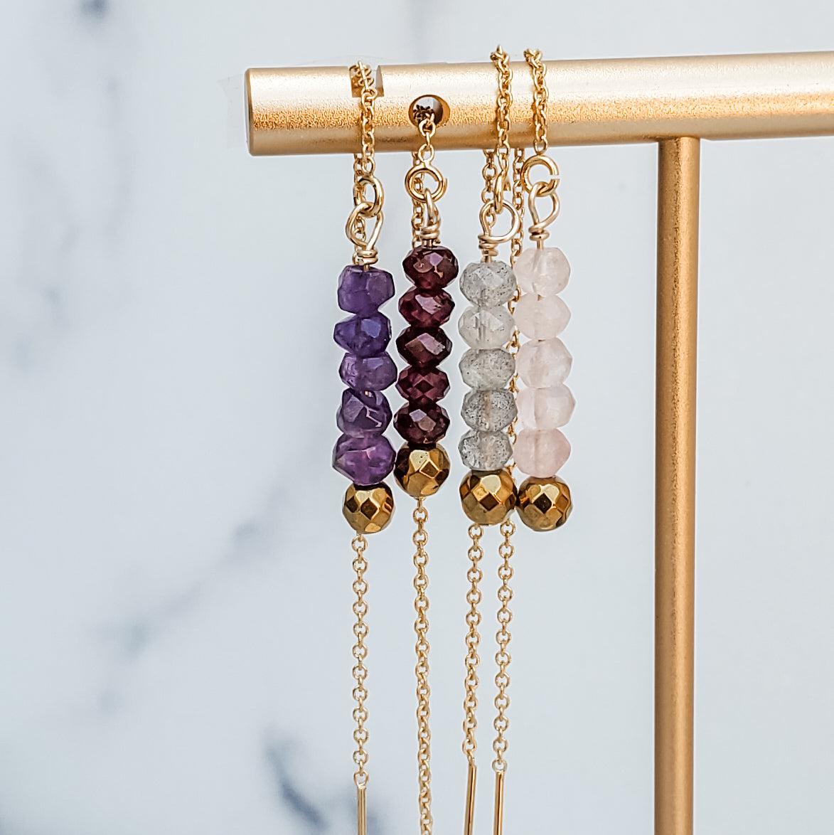 CRYSTAL THREADER EARRINGS