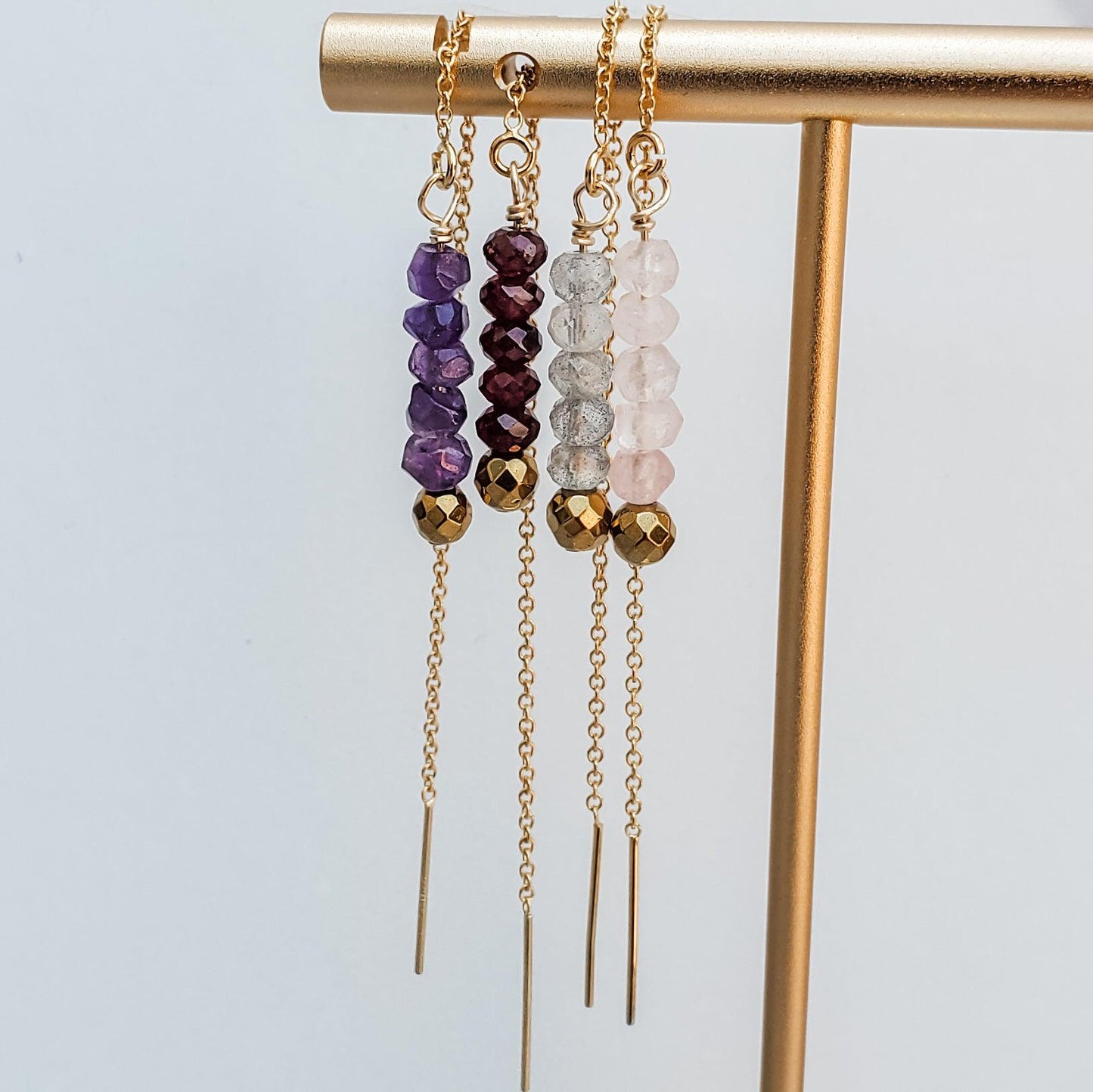 CRYSTAL THREADER EARRINGS