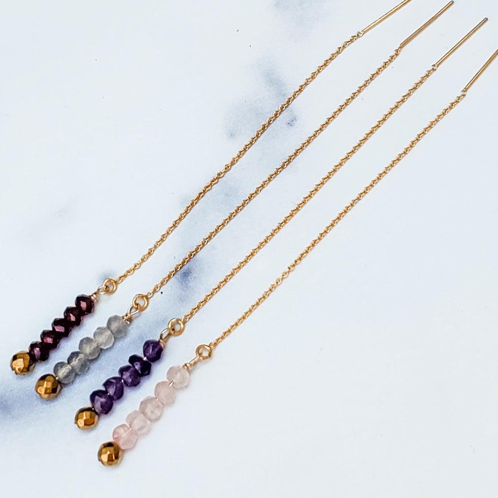CRYSTAL THREADER EARRINGS