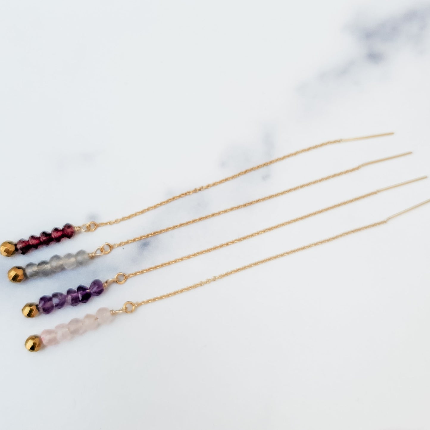CRYSTAL THREADER EARRINGS