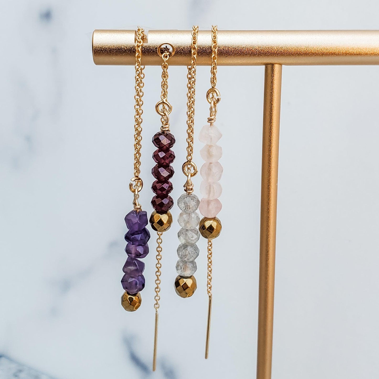 CRYSTAL THREADER EARRINGS