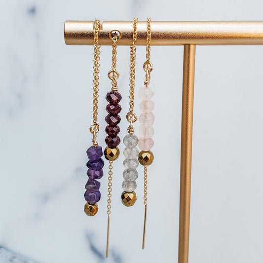 CRYSTAL THREADER EARRINGS
