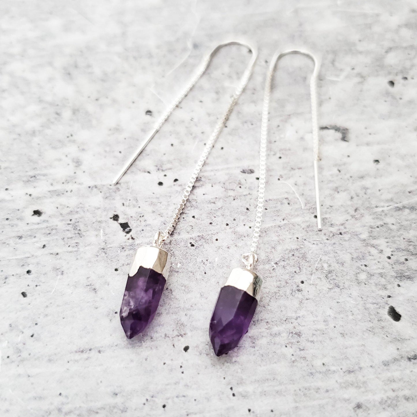 CRYSTAL THREADER LONG DANGLE STATEMENT EARRINGS