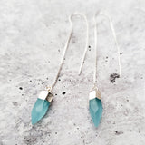 CRYSTAL THREADER LONG DANGLE STATEMENT EARRINGS
