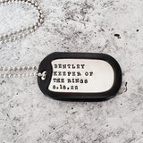 CUSTOM RING BEARER DOG TAG SILVER NECKLACE