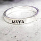 CUSTOM SKINNY SILVER NAME RING