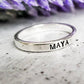 CUSTOM SKINNY SILVER NAME RING