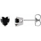 STERLING SILVER NATURAL BLACK ONYX STUD EARRINGS