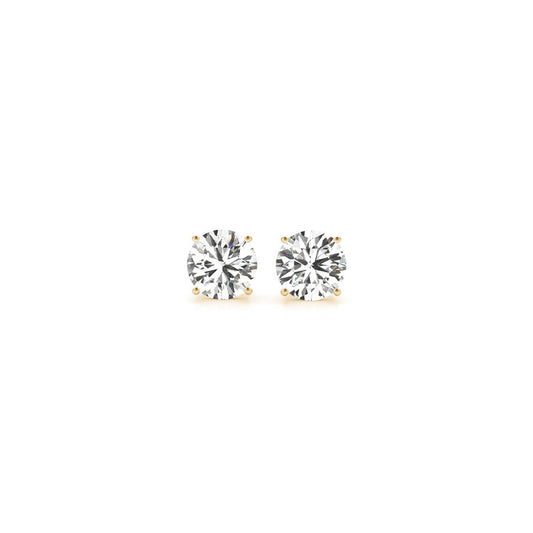 1 CTTW CERTIFIED IGI LAB GROWN ROUND DIAMOND EARRINGS 14K YELLOW GOLD (G/VS2)
