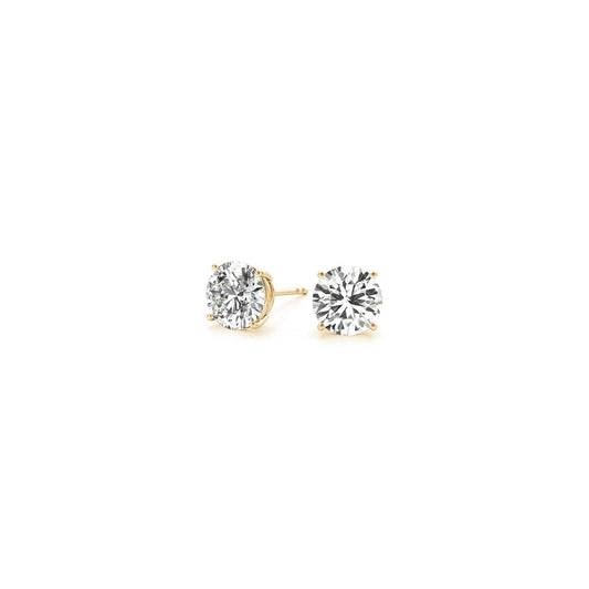 1 CTTW CERTIFIED IGI LAB GROWN ROUND DIAMOND EARRINGS 14K YELLOW GOLD (G/VS2)