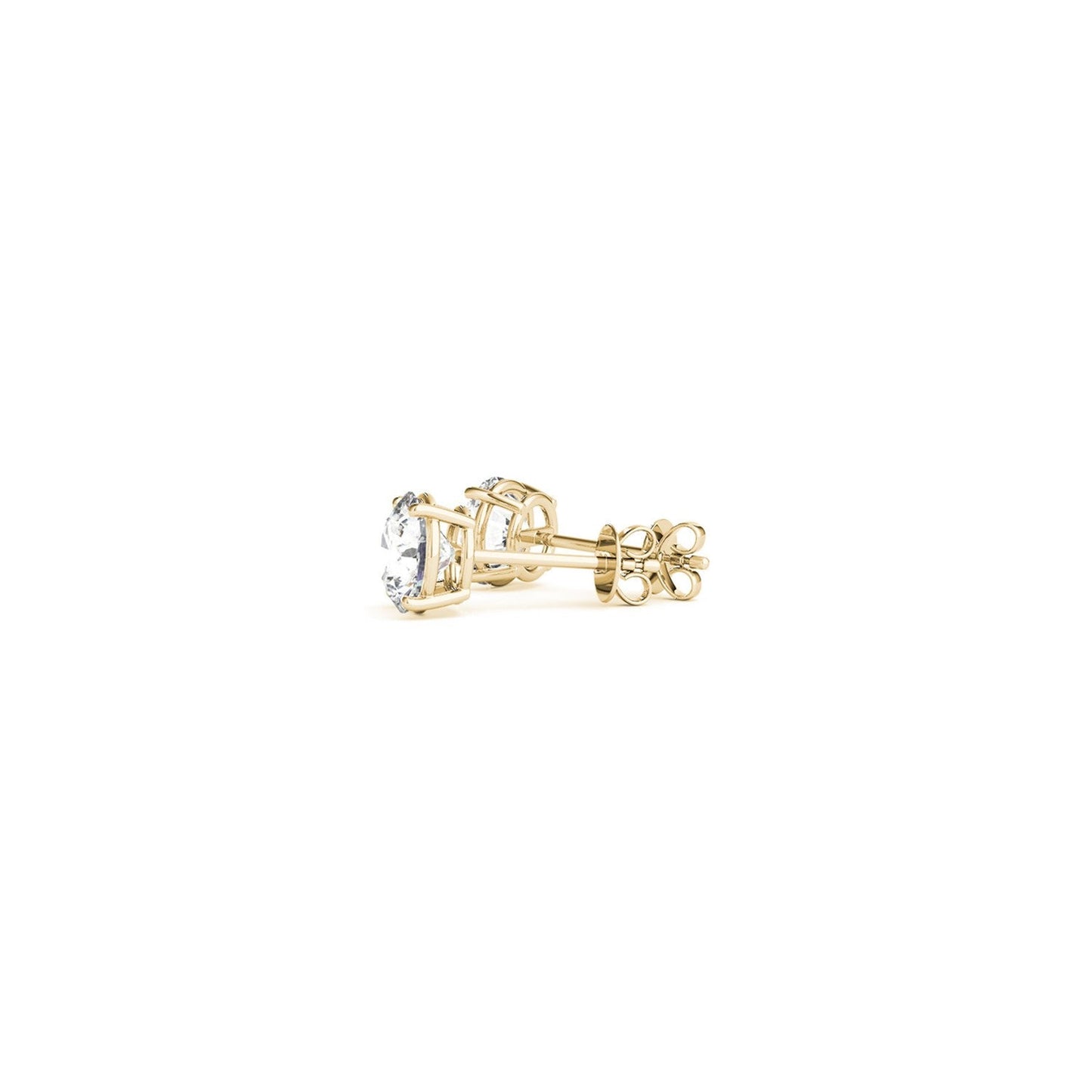 1 CTTW CERTIFIED IGI LAB GROWN ROUND DIAMOND EARRINGS 14K YELLOW GOLD (G/VS2)