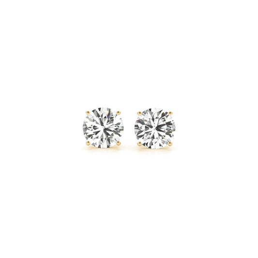 1 1/2 CTTW CERTIFIED IGI LAB GROWN ROUND DIAMOND EARRINGS 14K YELLOW GOLD(G/VS2)