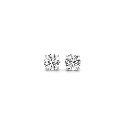 1 CTTW CERTIFIED IGI LAB GROWN ROUND DIAMOND STUD EARRINGS 14K WHITE GOLD(G/VS2)