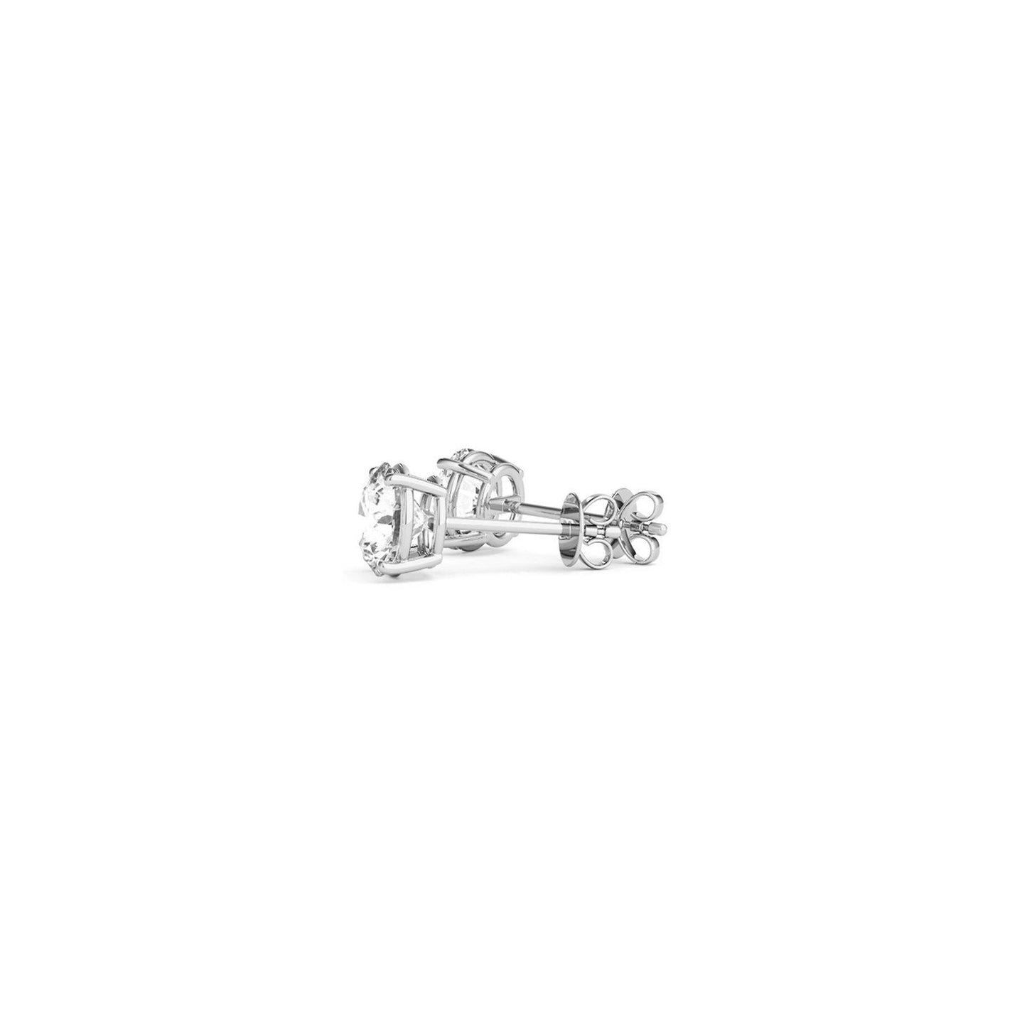 1 CTTW CERTIFIED IGI LAB GROWN ROUND DIAMOND STUD EARRINGS 14K WHITE GOLD(G/VS2)