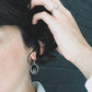 CIRCLE SILVER EARRINGS WITH RAW METEORITE