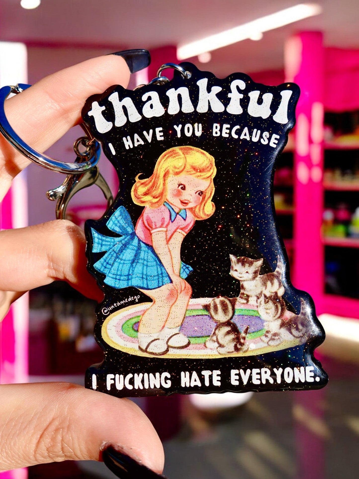 THANKFUL I HAVE YOU BECAUSE I FUCKING HATE EVERYONE KEYCHAIN