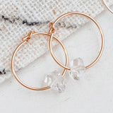 DAINTY HERKIMER CRYSTAL HOOP EARRINGS