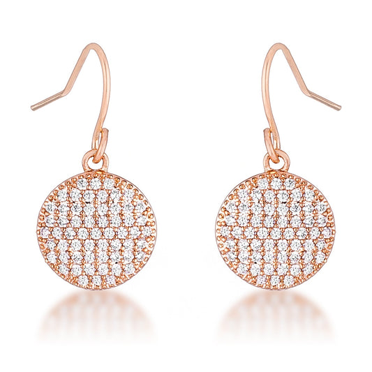 .6 CT ELEGANT CZ PLATED DISK EARRINGS