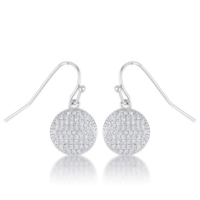 .6 CT ELEGANT CZ PLATED DISK EARRINGS