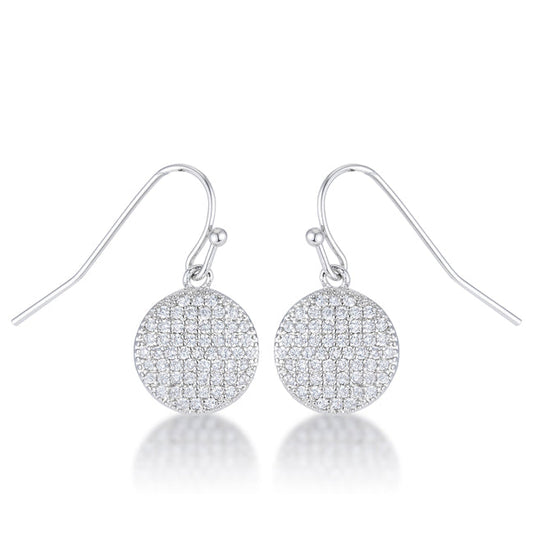 .6 CT ELEGANT CZ PLATED DISK EARRINGS