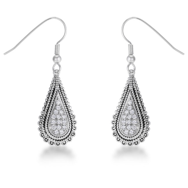 .45 CT TEAR DROP EARRINGS WITH CZ