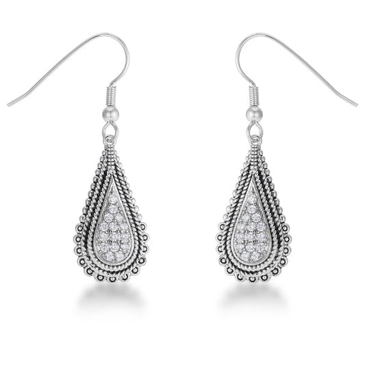 .45 CT TEAR DROP EARRINGS WITH CZ