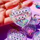 SUPER CUNT GLITTER MOON KEYCHAIN
