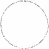 STERLING SILVER 3.85 MM PAPERCLIP-STYLE 7 CHAIN
