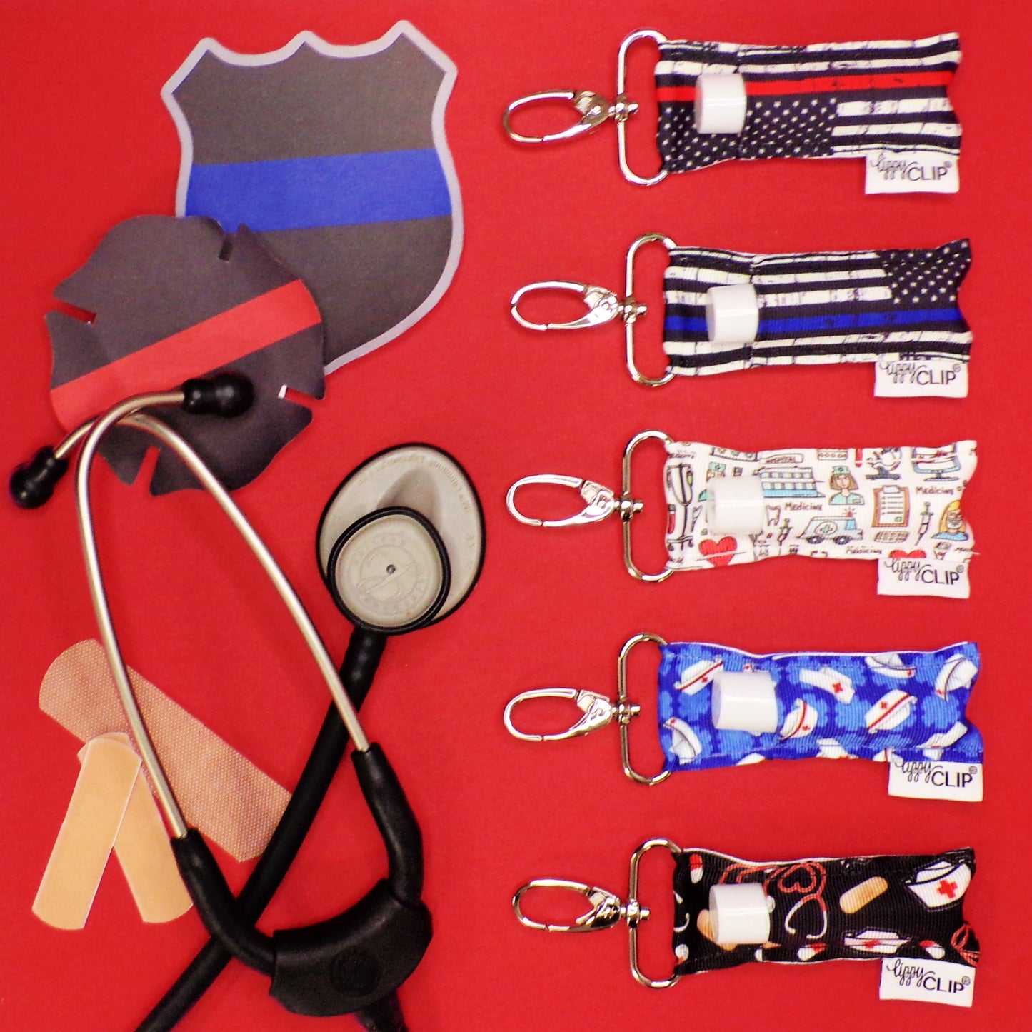 THIN RED LINE LIPPYCLIP® LIP BALM HOLDER