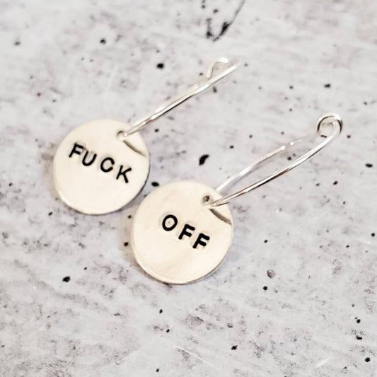 FUCK OFF HOOP EARRINGS