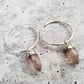 GEMSTONE SPIKE ENDLESS HOOP EARRINGS