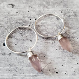 GEMSTONE SPIKE ENDLESS HOOP EARRINGS