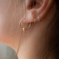 GOLD BEADED FAUX PIERCING HOOP EARRINGS