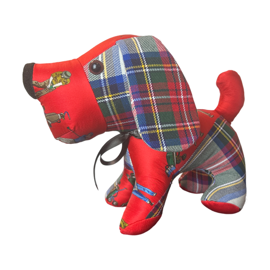 TEE TIME VINTAGE SILK SCARF PATCHWORK PUPPY