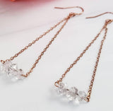 HERKIMER DIAMOND BAR DANGLE EARRINGS