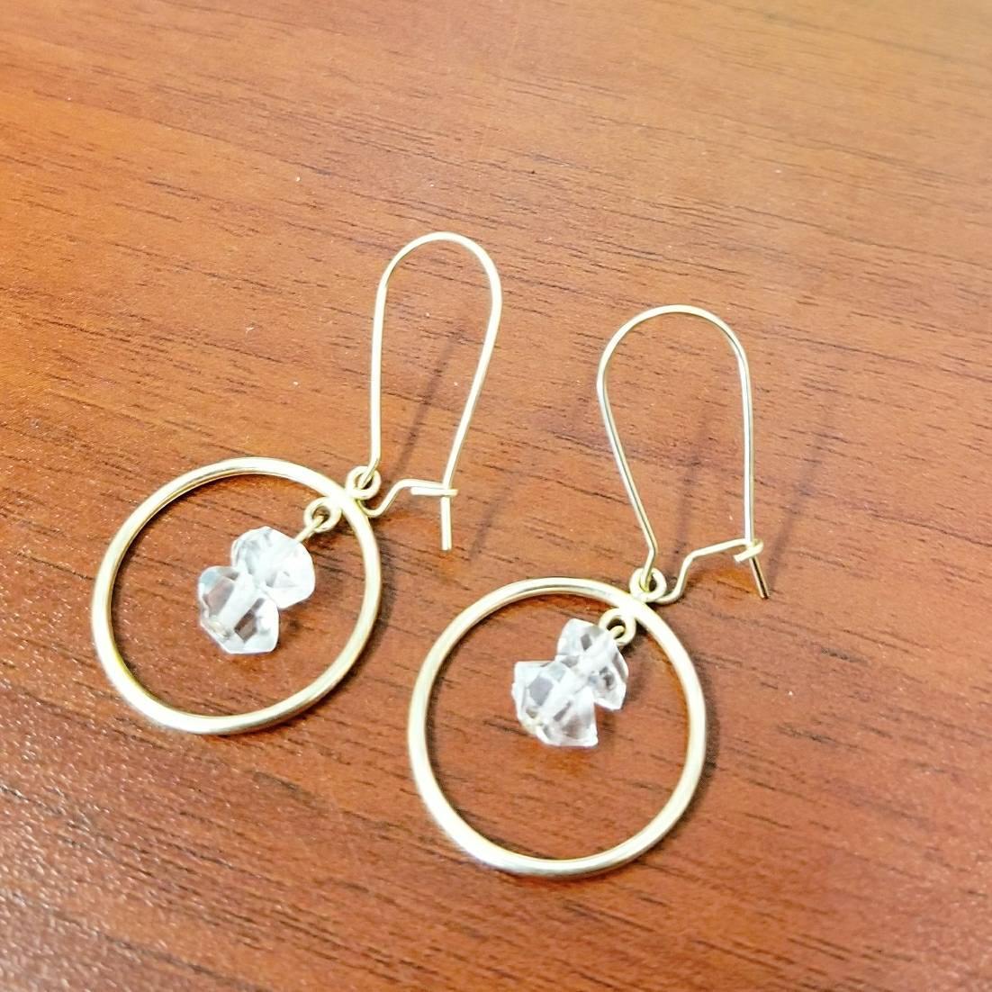 HERKIMER DIAMOND CHANDELIER HOOP EARRINGS