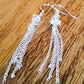 HERKIMER DIAMOND DANGLING CHAIN EARRINGS