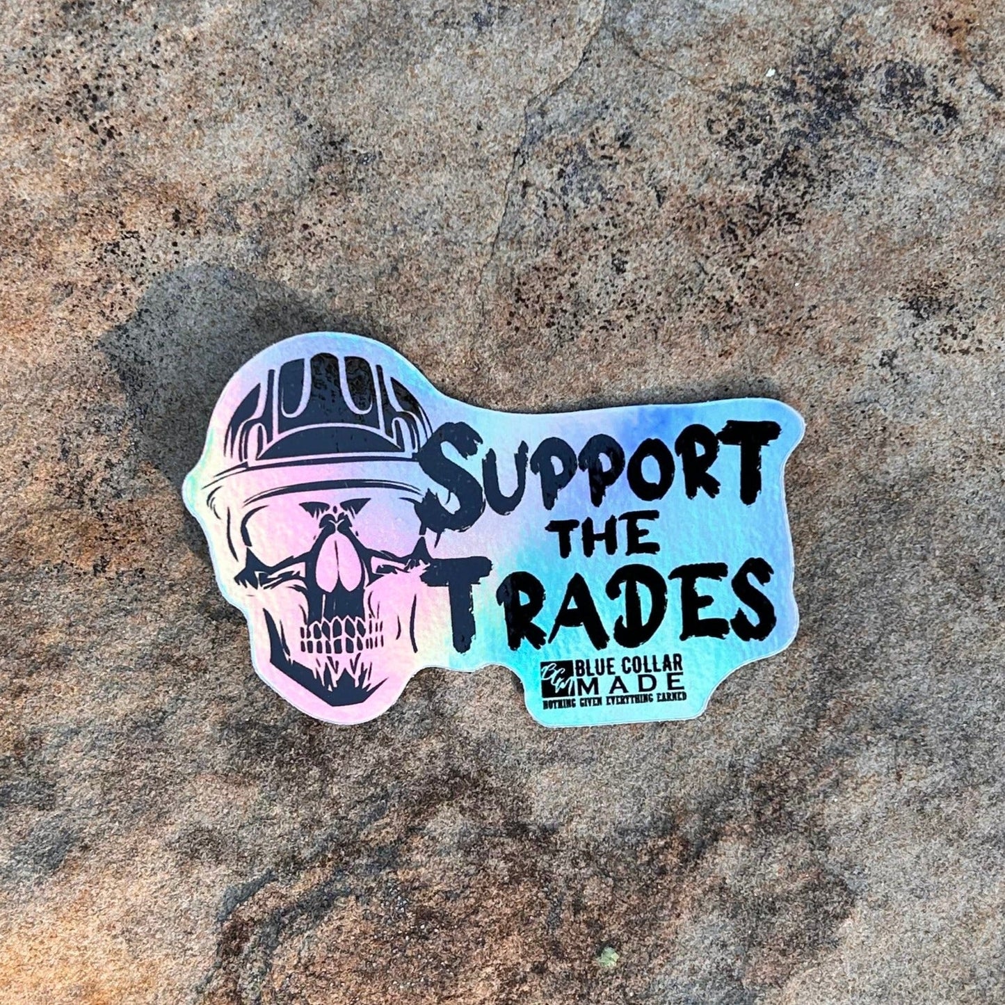 SUPPORT THE TRADES SKULL STICKER