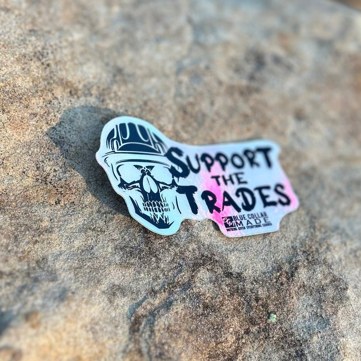 SUPPORT THE TRADES SKULL STICKER