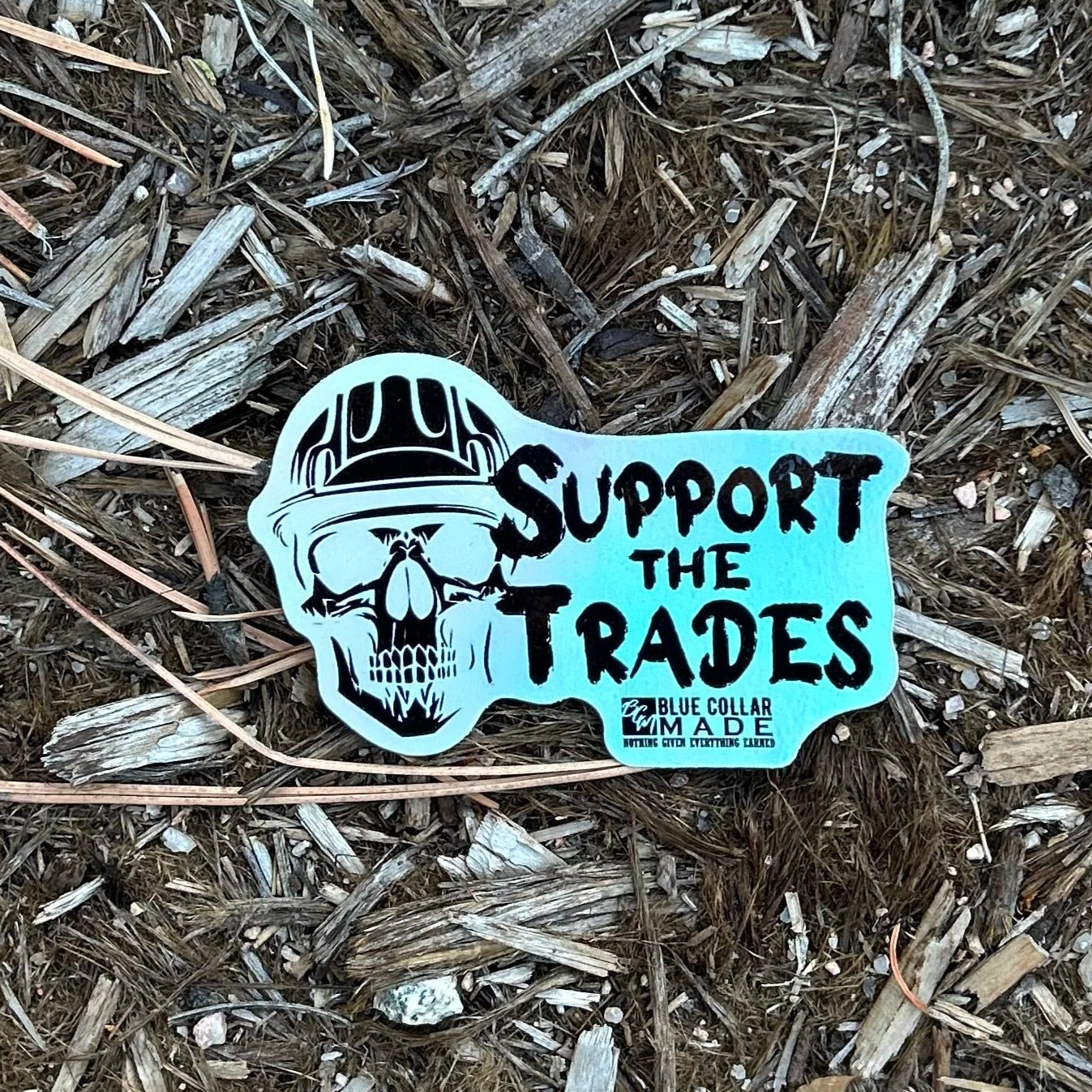 SUPPORT THE TRADES SKULL STICKER