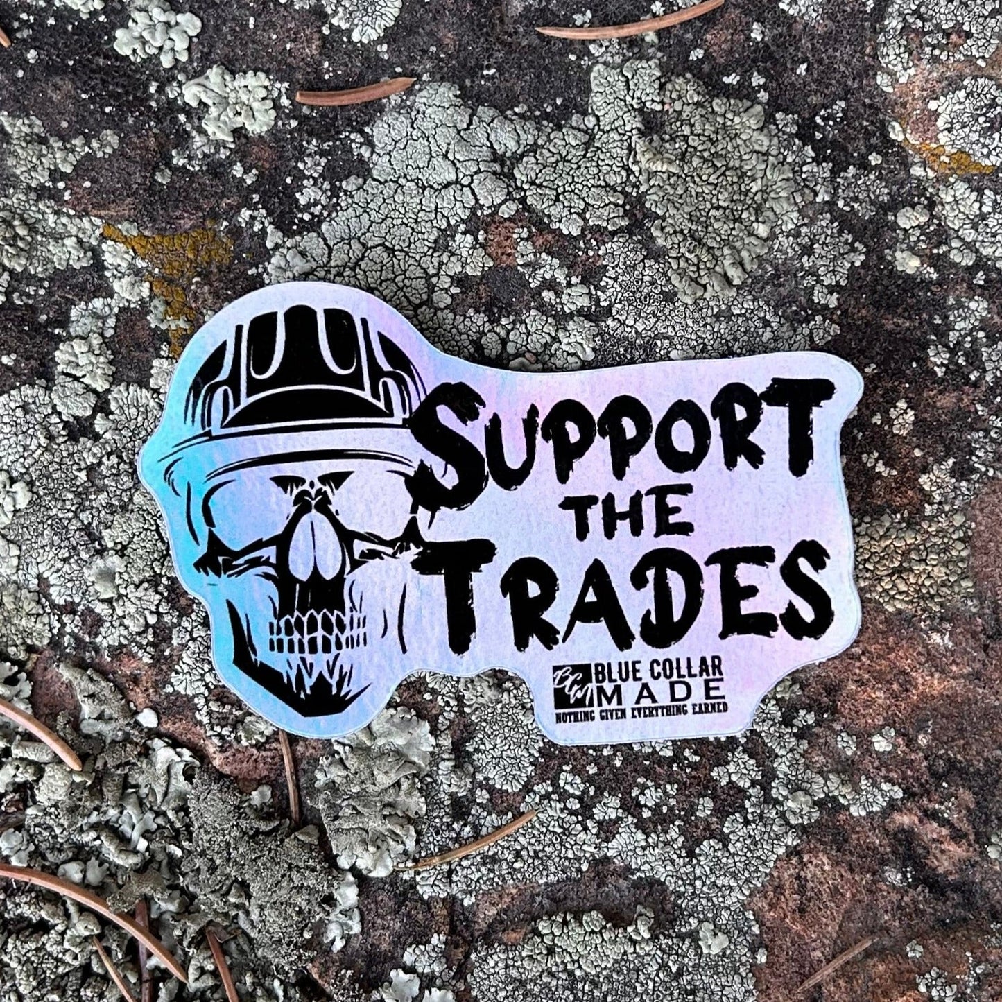 SUPPORT THE TRADES SKULL STICKER