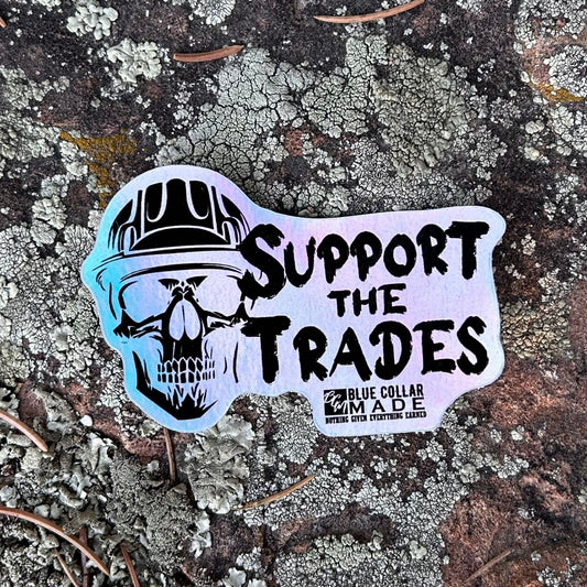 SUPPORT THE TRADES SKULL STICKER